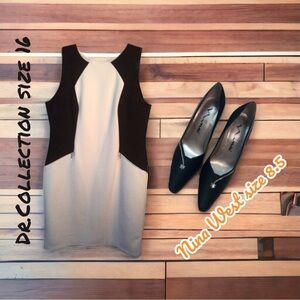 DR COLLECTION WHITE/BLACK DRESS